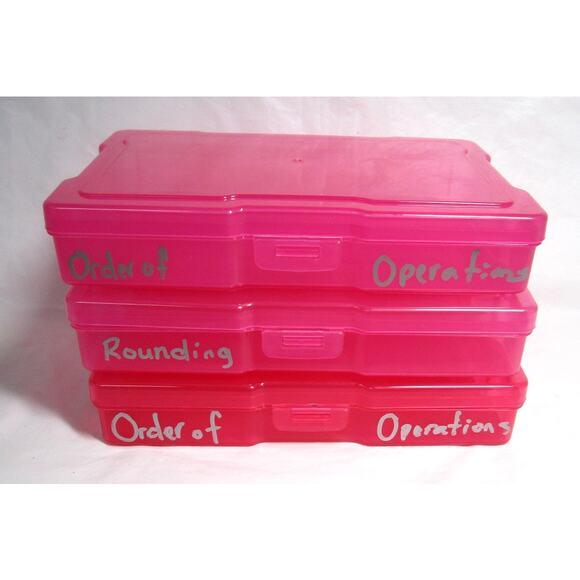 Bright Creations Three Pink Storage Boxes Plastic Transparent Snap Lid 4x6 Ins - Picture 2 of 3